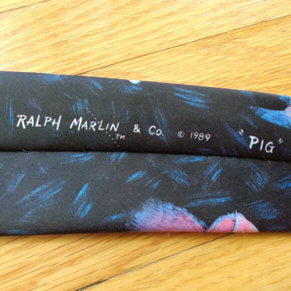 Vintage 80s Pig Necktie Novelty Tie Ralph Marlin Blaine Heilman 1989 - Picture 9 of 13
